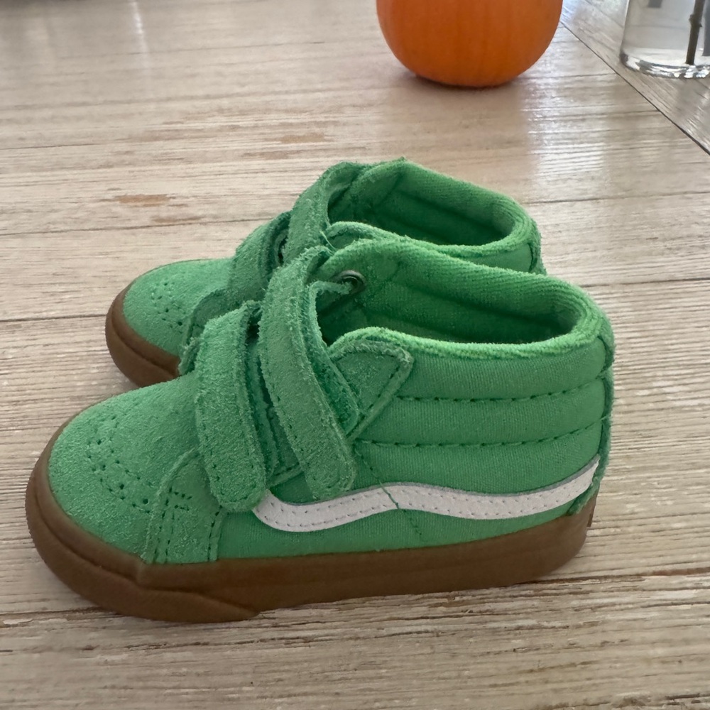 Vans Green and Brown Kids High-Top Sneakers - Picture 1 of 8